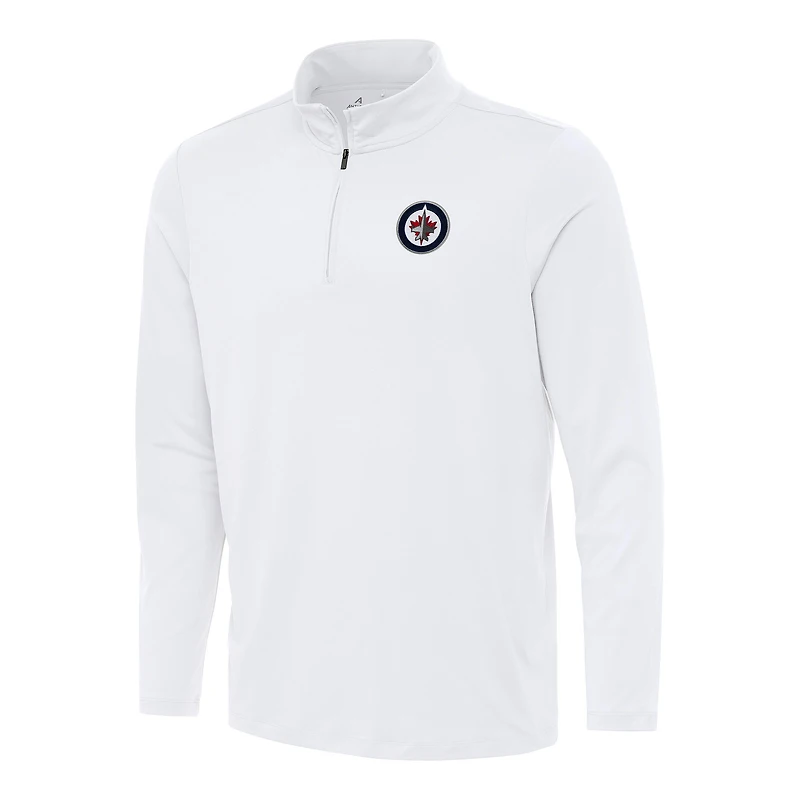 Men's Antigua White Winnipeg Jets Reprocess Quarter-Zip Top