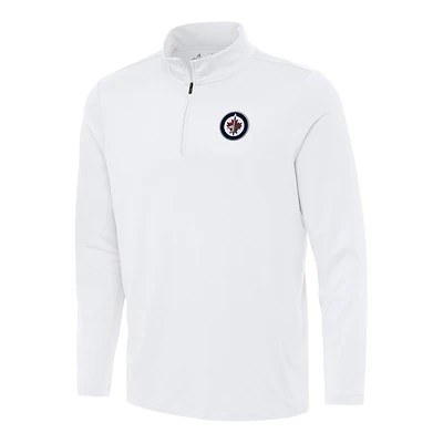Men's Antigua White Winnipeg Jets Reprocess Quarter-Zip Top