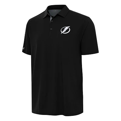 Men's Antigua Black Tampa Bay Lightning Era Polo