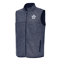 Men's Antigua Heather Navy Toronto Maple Leafs Fortune Full-Zip Vest
