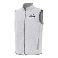 Men's Antigua Heather Gray Washington Capitals Fortune Full-Zip Vest