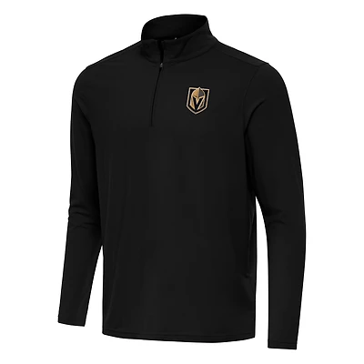 Men's Antigua Black Vegas Golden Knights Intent Quarter-Zip Top
