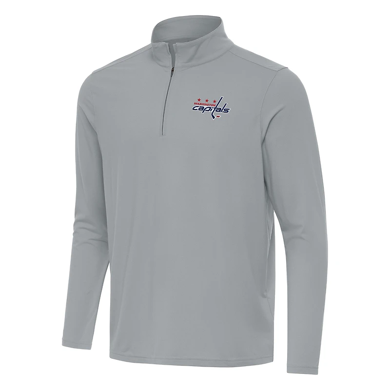 Men's Antigua Gray Washington Capitals Intent Quarter-Zip Top