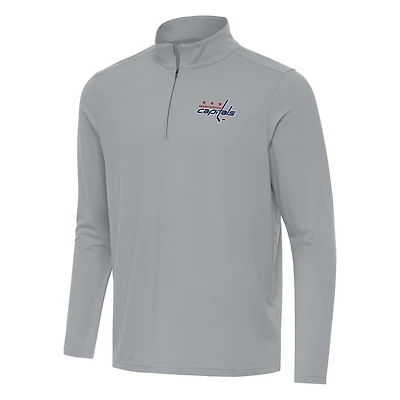 Men's Antigua Gray Washington Capitals Intent Quarter-Zip Top