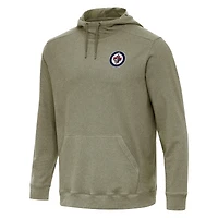 Men's Antigua Olive Winnipeg Jets Cloud Pullover Hoodie