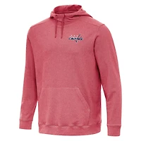 Men's Antigua Heather Red Washington Capitals Cloud Pullover Hoodie