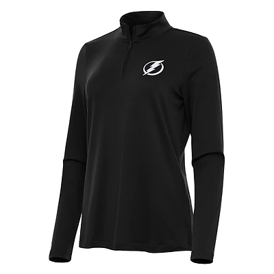 Women's Antigua Black Tampa Bay Lightning Reprocess Quarter-Zip Top
