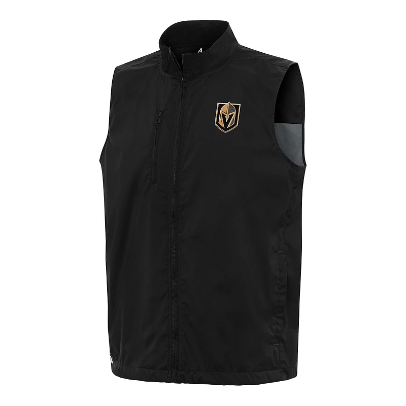 Men's Antigua  Black Vegas Golden Knights Brisk Full-Zip Vest