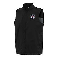 Men's Antigua  Black Winnipeg Jets Brisk Full-Zip Vest