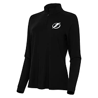 Women's Antigua Black Tampa Bay Lightning Intent Quarter-Zip Top