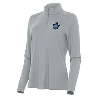 Women's Antigua Gray Toronto Maple Leafs Intent Quarter-Zip Top