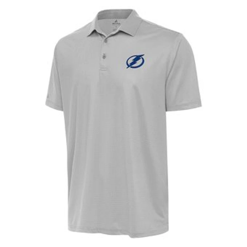 Men's Antigua Gray/White Tampa Bay Lightning Rings Polo