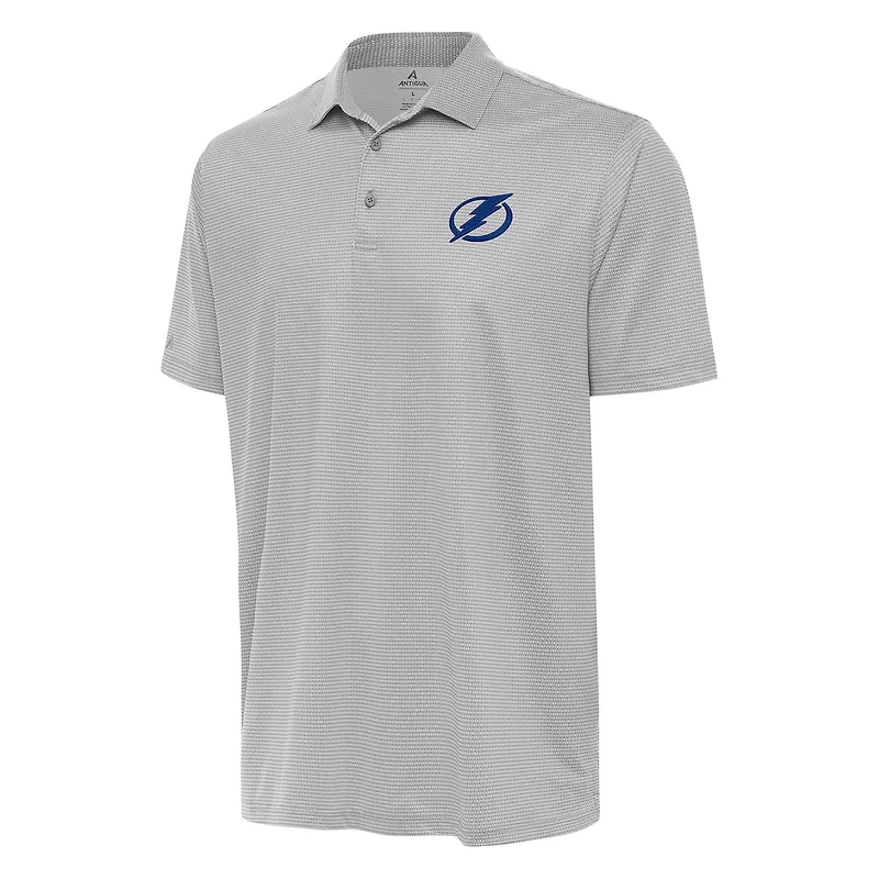Men's Antigua Gray/White Tampa Bay Lightning Rings Polo