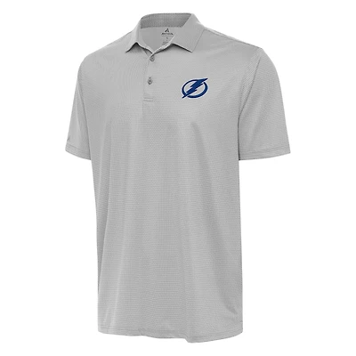 Men's Antigua Gray/White Tampa Bay Lightning Rings Polo