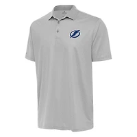 Men's Antigua Gray/White Tampa Bay Lightning Rings Polo