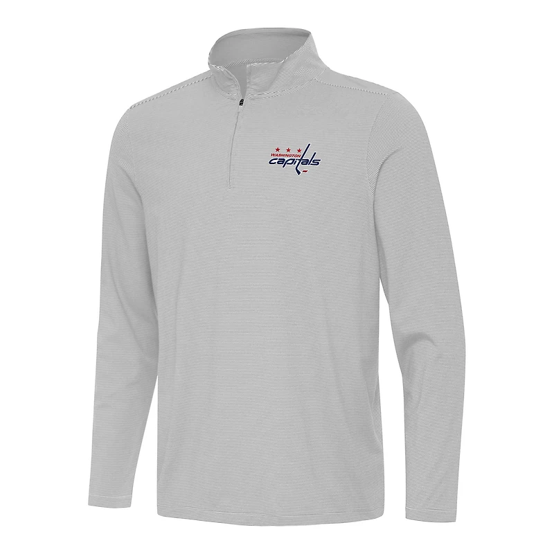 Men's Antigua Gray Washington Capitals Twine Quarter-Zip Top
