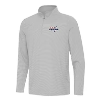 Men's Antigua  Gray Washington Capitals Twine Quarter-Zip Top