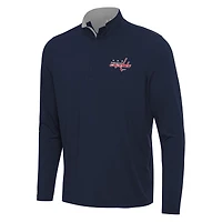 Men's Antigua Navy/Gray Washington Capitals Content Quarter-Zip Pullover Top