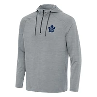 Men's Antigua Heather Gray Toronto Maple Leafs Spikes Quarter-Zip Hoodie