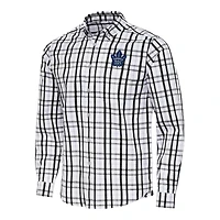 Men's Antigua  Black/Gray Toronto Maple Leafs Tending 2 Button-Down Long Sleeve Shirt