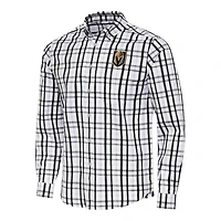 Men's Antigua  Black/Gray Vegas Golden Knights Tending 2 Button-Down Long Sleeve Shirt