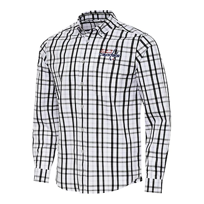 Men's Antigua  Black/Gray Washington Capitals Tending 2 Button-Down Long Sleeve Shirt