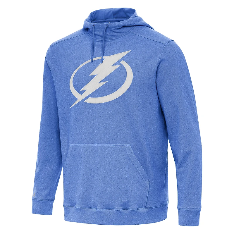 Men's Antigua Heather Royal Tampa Bay Lightning Cloud Pullover Hoodie