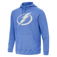 Men's Antigua Heather Royal Tampa Bay Lightning Cloud Pullover Hoodie