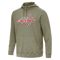 Men's Antigua Olive Washington Capitals Cloud Pullover Hoodie