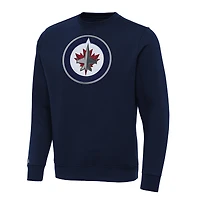 Men's Antigua Navy Winnipeg Jets Big & Tall Victory Crewneck Pullover Sweatshirt