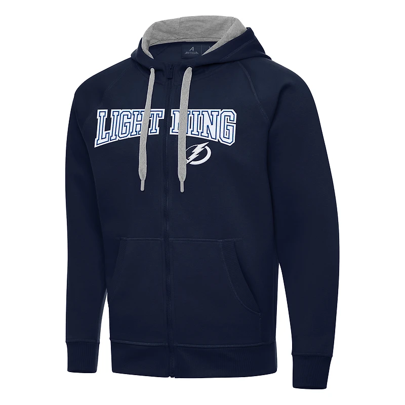 Men's Antigua Navy Tampa Bay Lightning Big & Tall Victory Full-Zip Hoodie