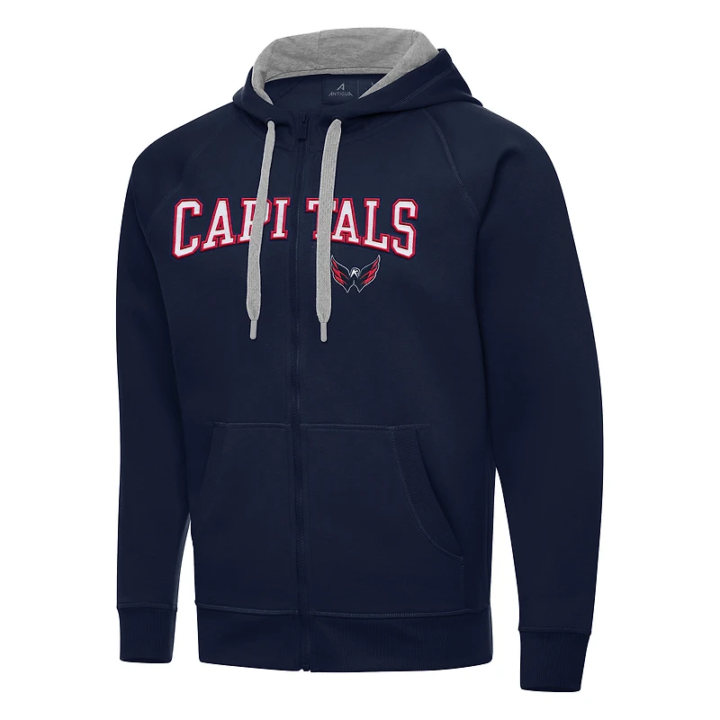 Men's Antigua Navy Washington Capitals Big & Tall Victory Full-Zip Hoodie