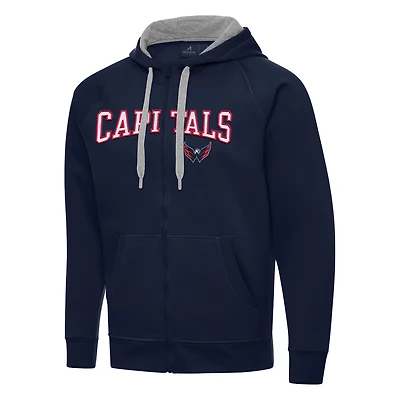 Men's Antigua Navy Washington Capitals Big & Tall Victory Full-Zip Hoodie