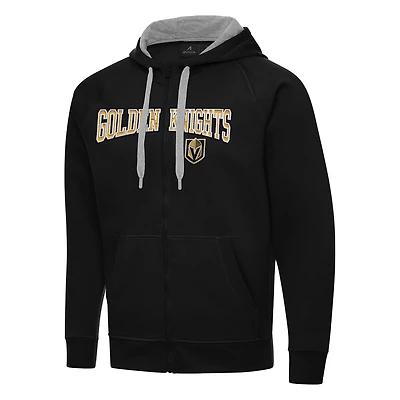 Men's Antigua Black Vegas Golden Knights Big & Tall Victory Full-Zip Hoodie