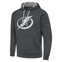 Men's Antigua Charcoal Tampa Bay Lightning Big & Tall Victory Pullover Hoodie