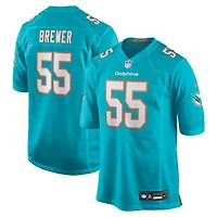Men's Nike Aaron Brewer  Aqua Miami Dolphins  Game Jersey