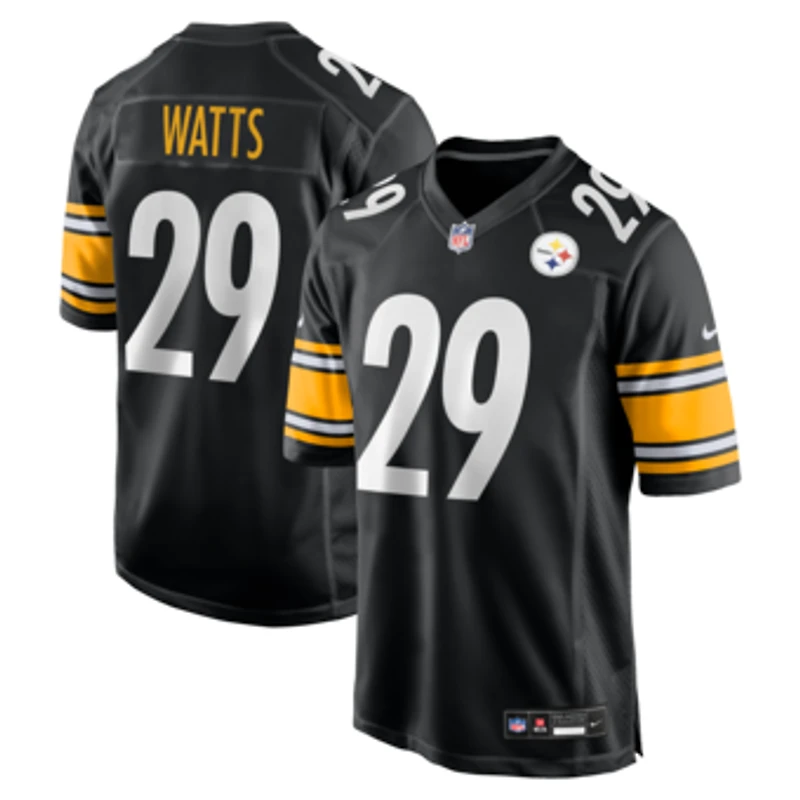 Men's Nike Ryan Watts  Black Pittsburgh Steelers  Game Jersey