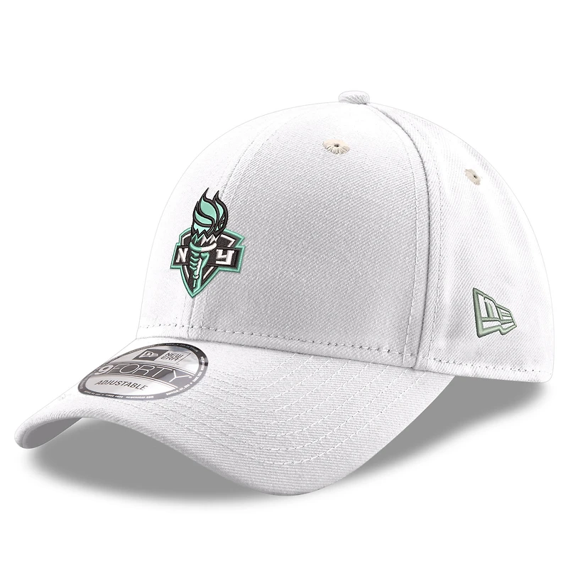 Men's New Era  White New York Liberty Primary Logo 9FORTY Adjustable Hat