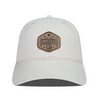 Men's Levelwear  Cream New York Islanders Faux Leather Patch Unstructured Adjustable Hat