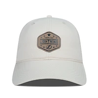 Men's Levelwear  Cream Tampa Bay Lightning Faux Leather Patch Unstructured Adjustable Hat