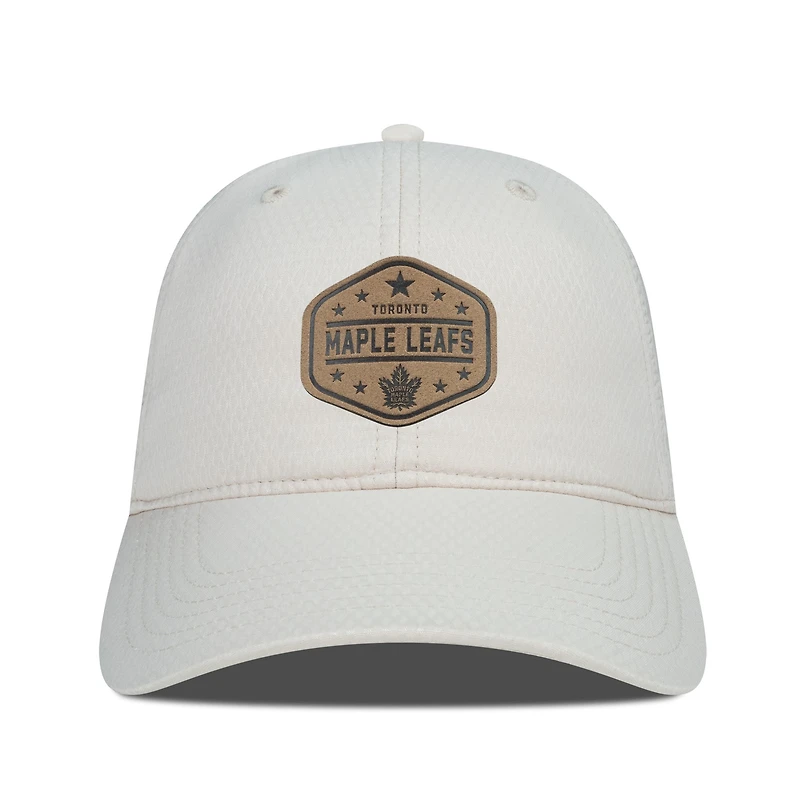 Men's Levelwear  Cream Toronto Maple Leafs Faux Leather Patch Unstructured Adjustable Hat