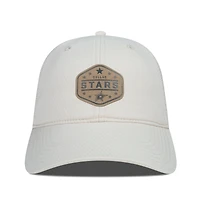 Men's Levelwear  Cream Dallas Stars Faux Leather Patch Unstructured Adjustable Hat