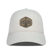 Men's Levelwear  Cream Boston Bruins Faux Leather Patch Unstructured Adjustable Hat