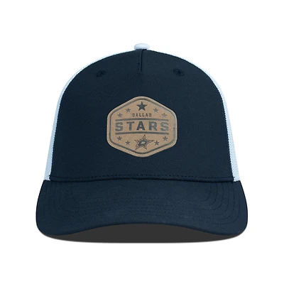 Men's Levelwear  Black Dallas Stars Faux Leather Patch Structured Adjustable Hat