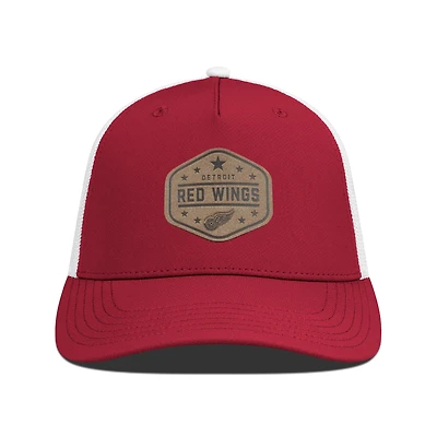 Men's Levelwear  Red Detroit Red Wings Faux Leather Patch Structured Adjustable Hat