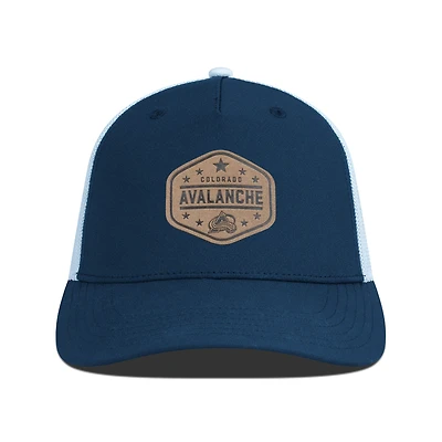 Men's Levelwear  Navy Colorado Avalanche Faux Leather Patch Structured Adjustable Hat