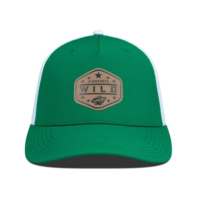 Men's Levelwear  Green Minnesota Wild Faux Leather Patch Structured Adjustable Hat