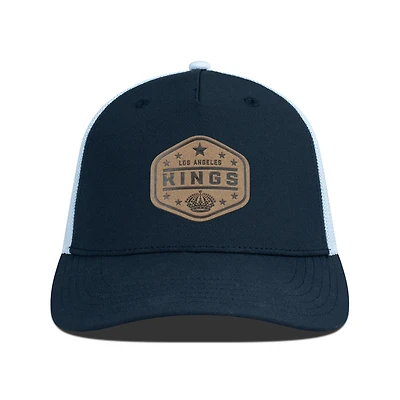 Men's Levelwear  Black Los Angeles Kings Faux Leather Patch Structured Adjustable Hat