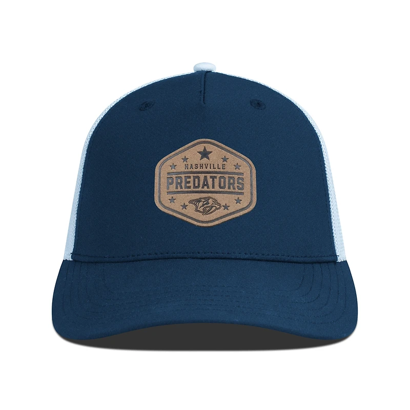 Men's Levelwear  Navy Nashville Predators Faux Leather Patch Structured Adjustable Hat