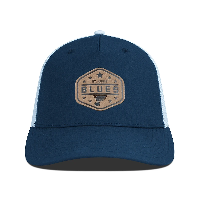 Men's Levelwear  Navy St. Louis Blues Faux Leather Patch Structured Adjustable Hat